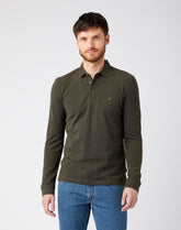 WRANGLER LS REFINED POLO MĘSKA KOSZULKA POLO IVY GREEN W7MRKHXIX 112141600
